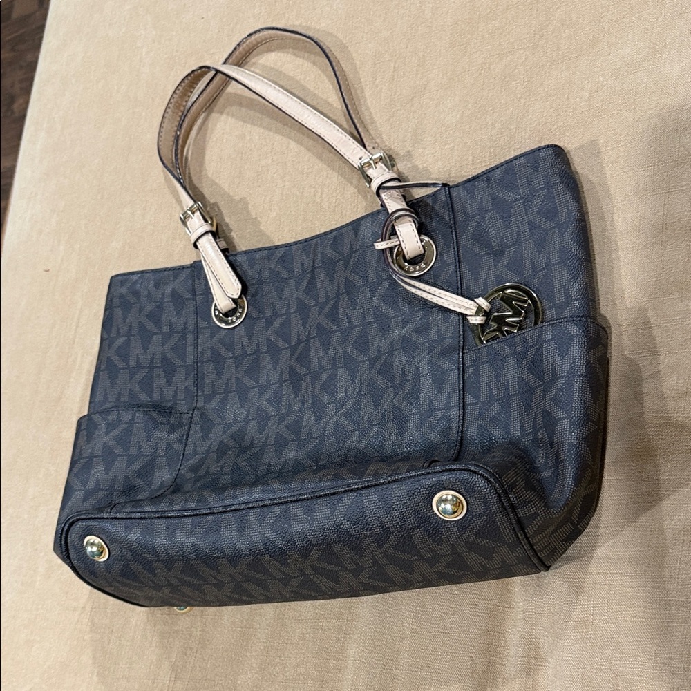 Michael Kors Dark Blue Monogram Tote